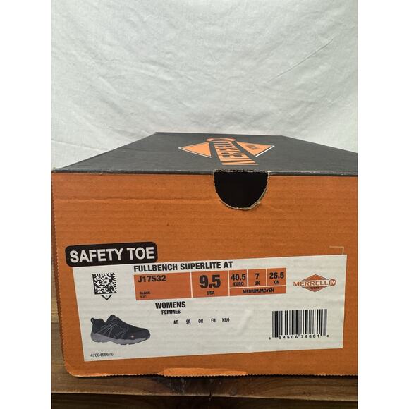 Merrell Women’s Fullbench Superlite AT Black Safety Toe Work Sneakers 9.5 M NWB - Picture 2 of 11